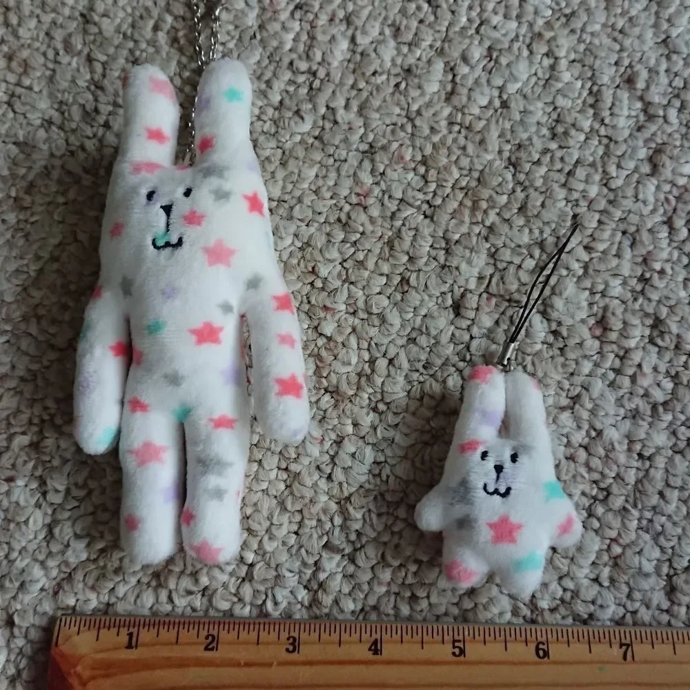 Craftholic Sloth bear double Plush Doll keychain with magnet - Colorful stars